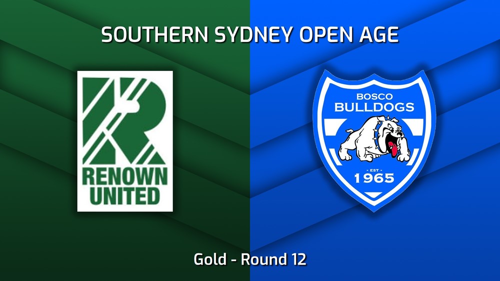 230715-S. Sydney Open Round 12 - Gold - Renown United v St John Bosco Bulldogs Slate Image