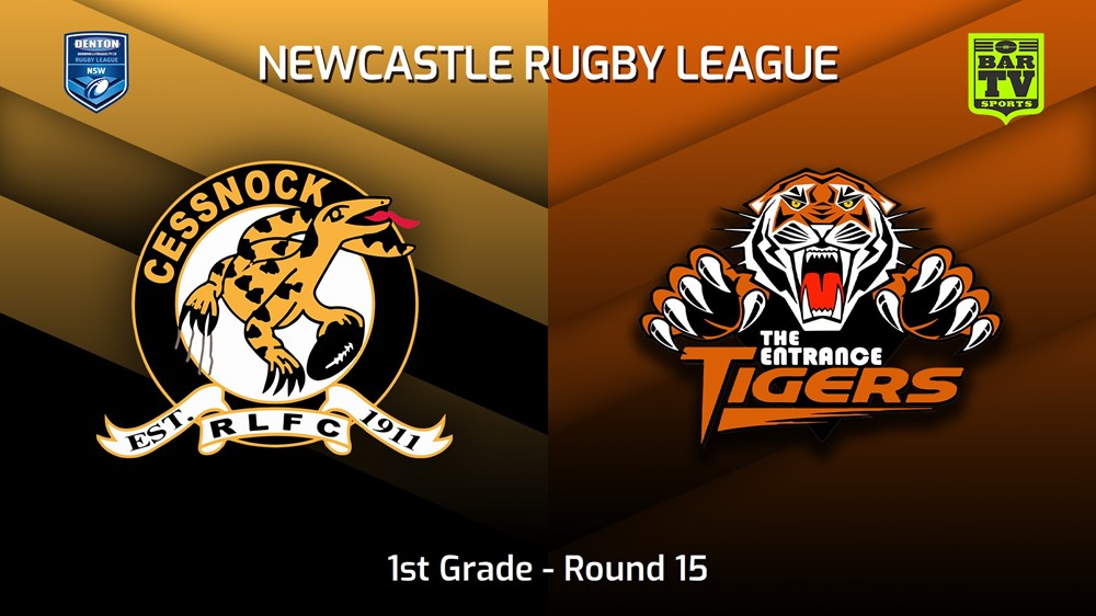 230708-Newcastle RL Round 15 - 1st Grade - Cessnock Goannas v The Entrance Tigers Minigame Slate Image