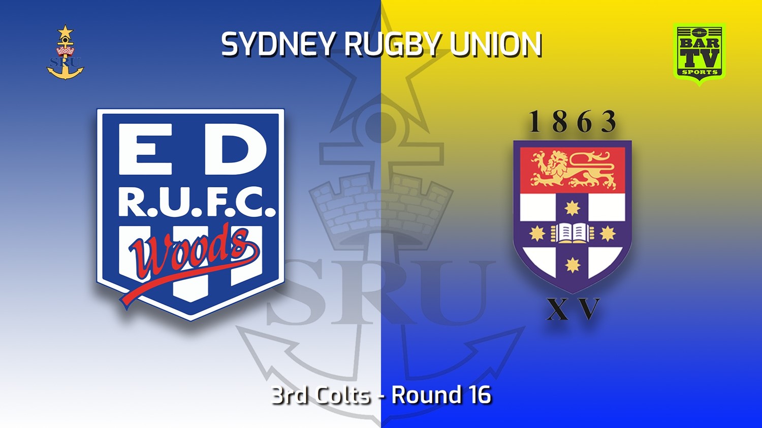 MINI GAME: Sydney Rugby Union Round 16 - 3rd Colts - Eastwood v Sydney University Slate Image