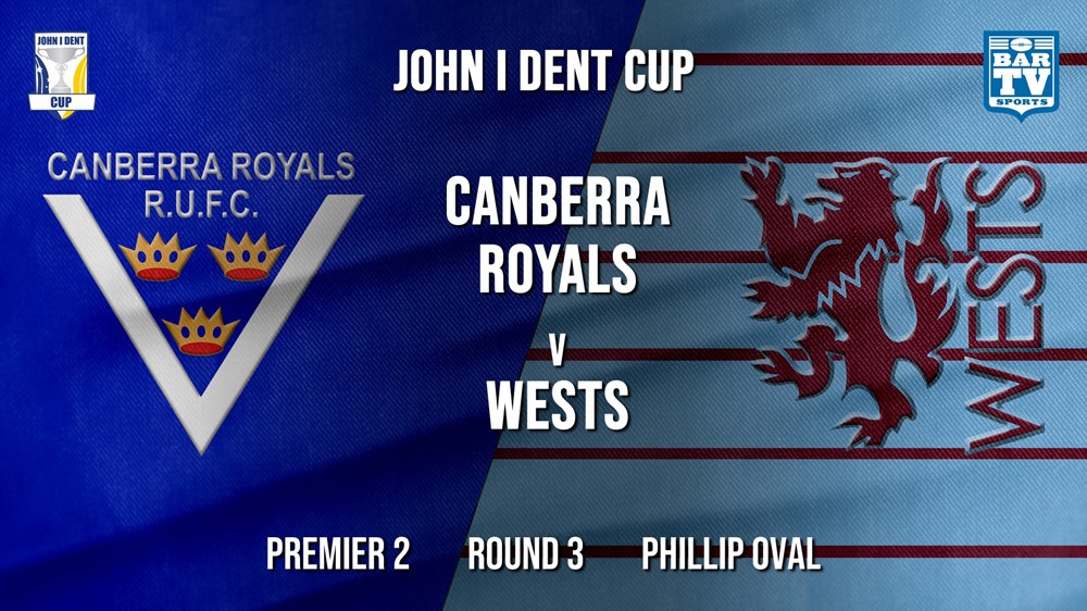 John I Dent Round 3 - Premier 2 - Canberra Royals v Wests Lions Slate Image
