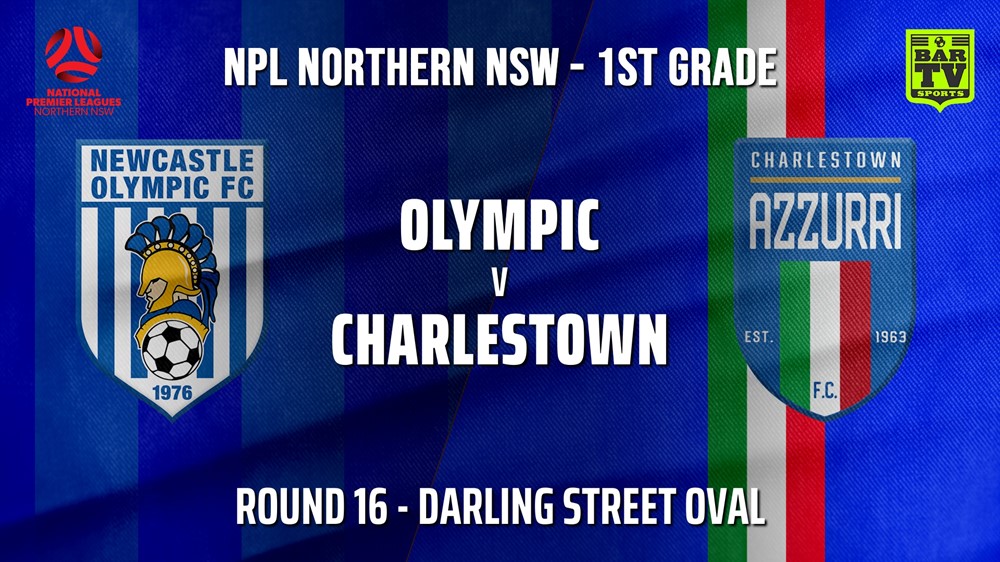 MINI GAME: NNSW NPL Round 16 - Newcastle Olympic v Charlestown Azzurri Slate Image