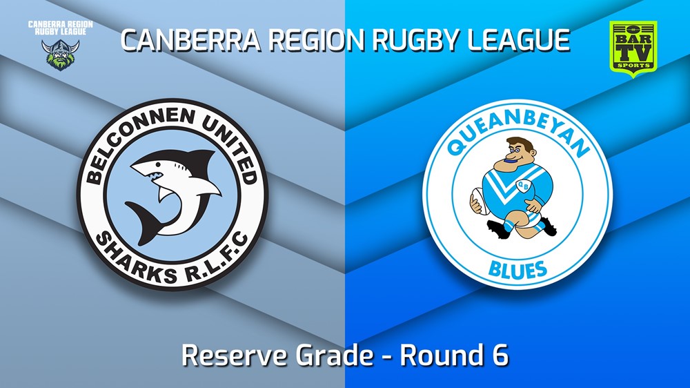 220521-Canberra Round 6 - Reserve Grade - Belconnen United Sharks v Queanbeyan Blues Slate Image