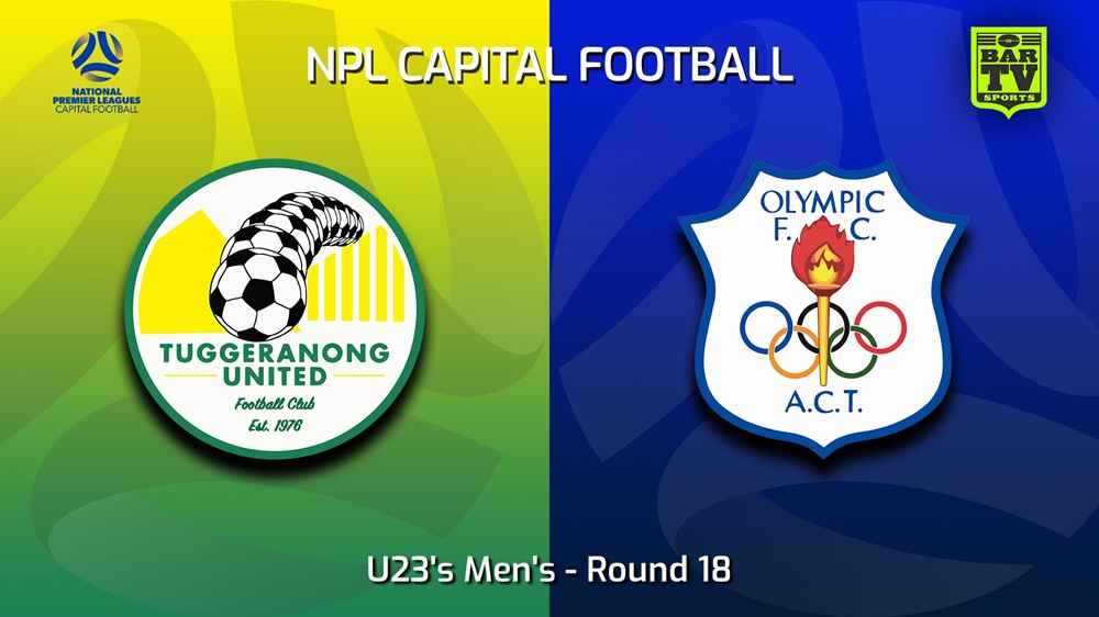 230812-Capital NPL U23 Round 18 - Tuggeranong United U23 v Canberra Olympic U23 Slate Image