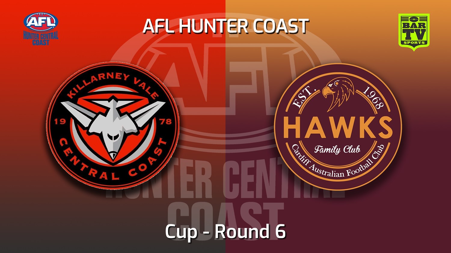MINI GAME: AFL Hunter Central Coast Round 6 - Men's Cup - Killarney Vale Bombers v Cardiff Hawks Slate Image