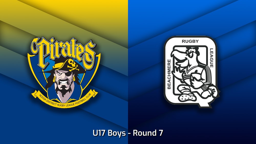 230521-Sunshine Coast Junior Rugby League Round 7 - U17 Boys - Noosa Pirates v Beachmere Pelicans Minigame Slate Image