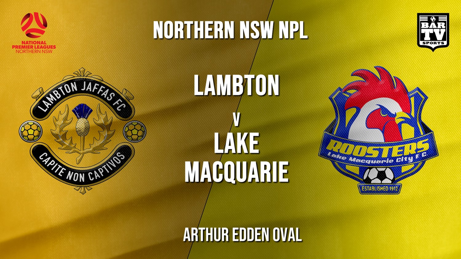 NPL - NNSW Lambton Jaffas FC v Lake Macquarie City FC Minigame Slate Image