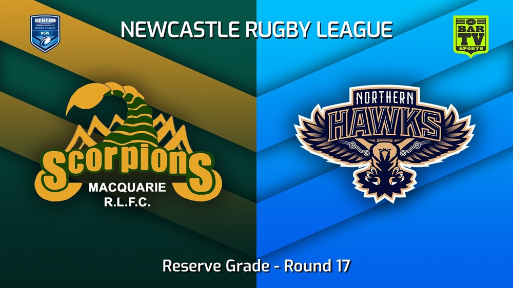 230729-Newcastle RL Round 17 - Reserve Grade - Macquarie Scorpions v Northern Hawks Slate Image