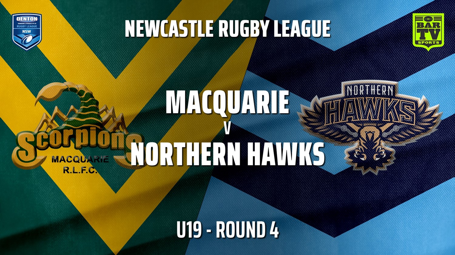 Newcastle Rugby League Round 4 - U19 - Macquarie Scorpions v Northern Hawks Slate Image