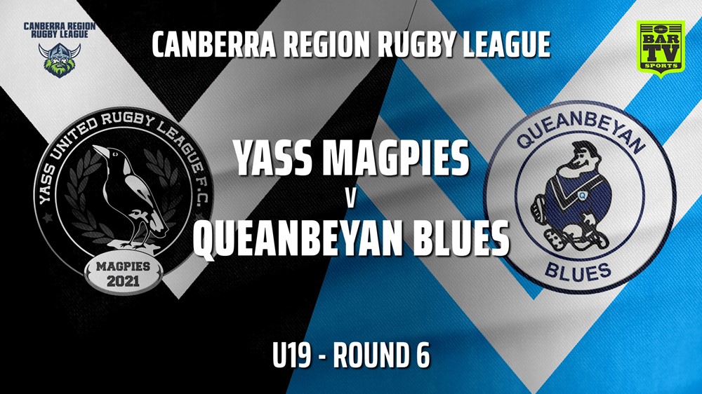 210619-Canberra Round 6 - U19 - Yass Magpies v Queanbeyan Blues Slate Image