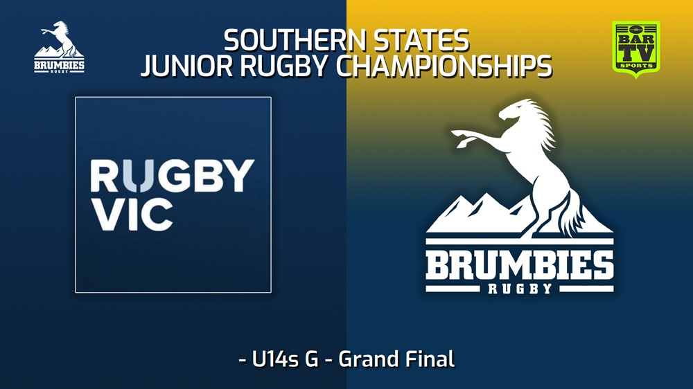 MINI GAME: 2022 Southern States Junior Rugby Championships U14s G - Grand Final - Rugby Victoria v Brumbies Country Slate Image