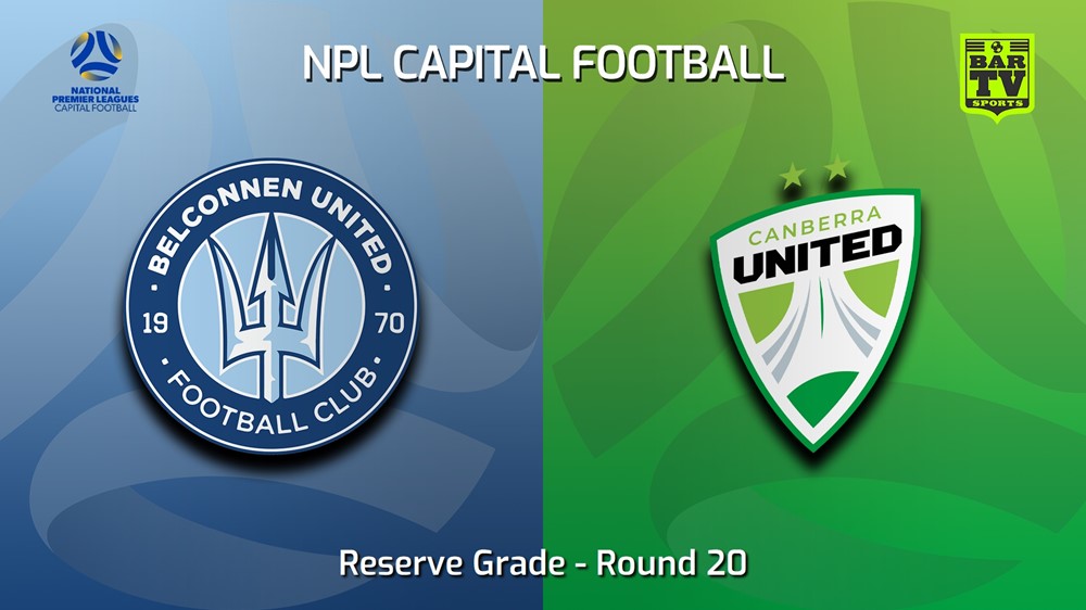 230826-NPL Women - Reserve Grade - Capital Football Round 20 - Belconnen United (women) v Canberra United W Slate Image