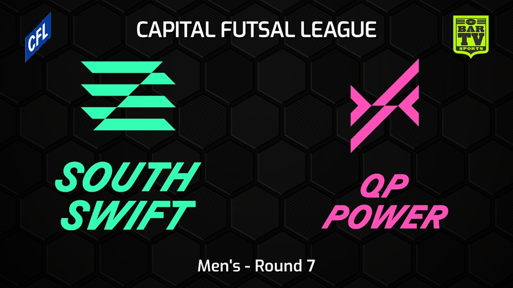 231203-Capital Football Futsal Round 7 - Men's - South Canberra Swift v Queanbeyan-Palerang Power Minigame Slate Image