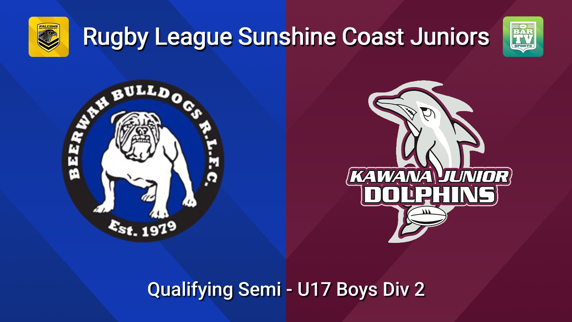 260822-video-Sunshine Coast Junior Rugby League Qualifying Semi - U17 Boys Div 2 - Beerwah Bulldogs JRL v Kawana Dolphins JRL Slate Image