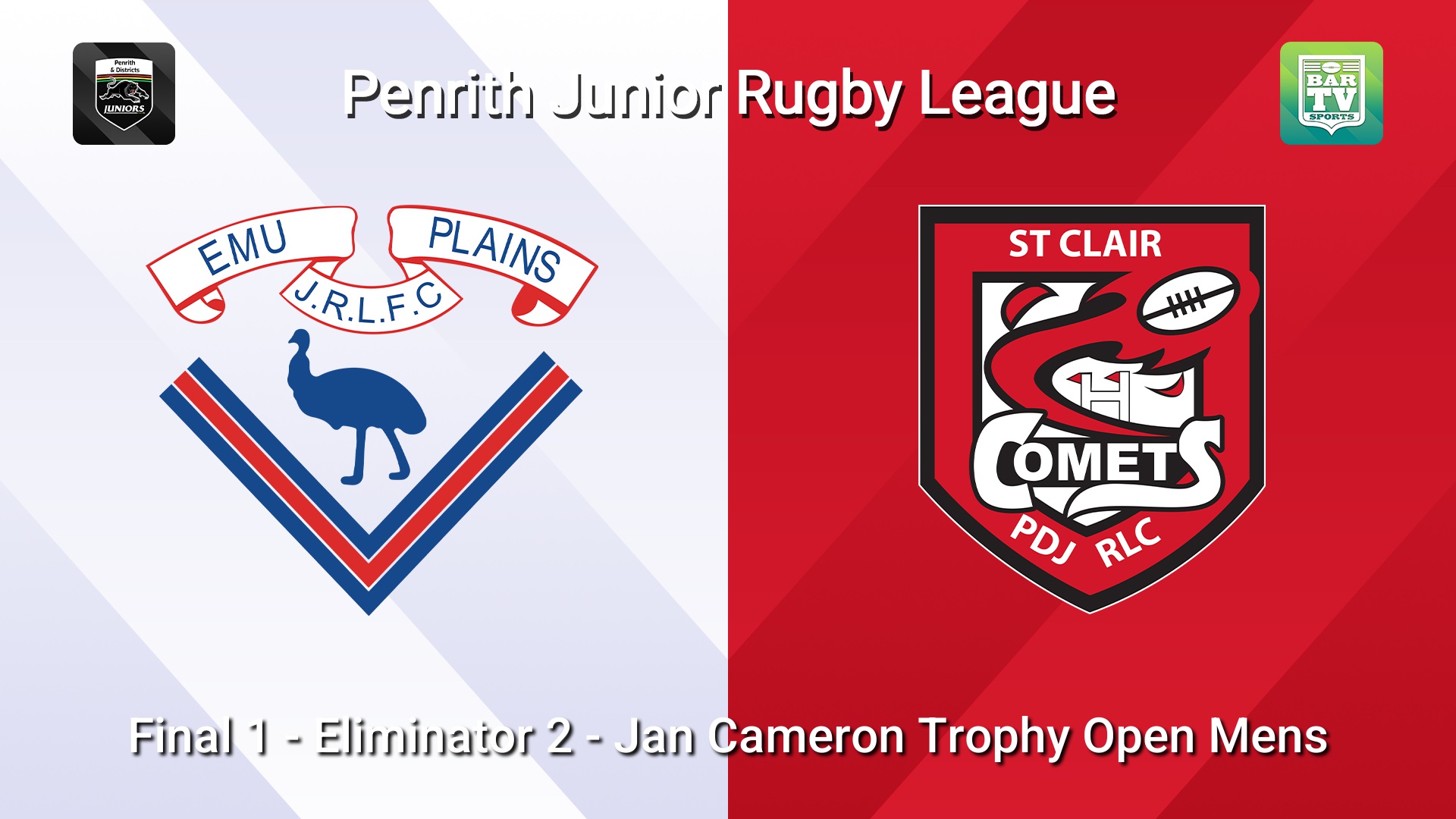 260823-video-Penrith & District Junior Rugby League Final 1 - Eliminator 2 - Jan Cameron Trophy Open Mens - Emu Plains v St Clair Slate Image