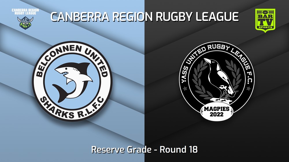 220827-Canberra Round 18 - Reserve Grade - Belconnen United Sharks v Yass Magpies Slate Image