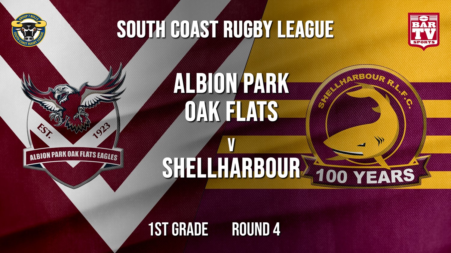Group 7 RL Round 4 - 1st Grade - Albion Park Oak Flats v Shellharbour Sharks Slate Image