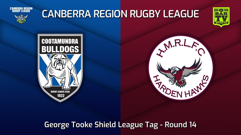 230729-Canberra Round 14 - George Tooke Shield League Tag - Cootamundra Bulldogs v Harden Hawks Slate Image
