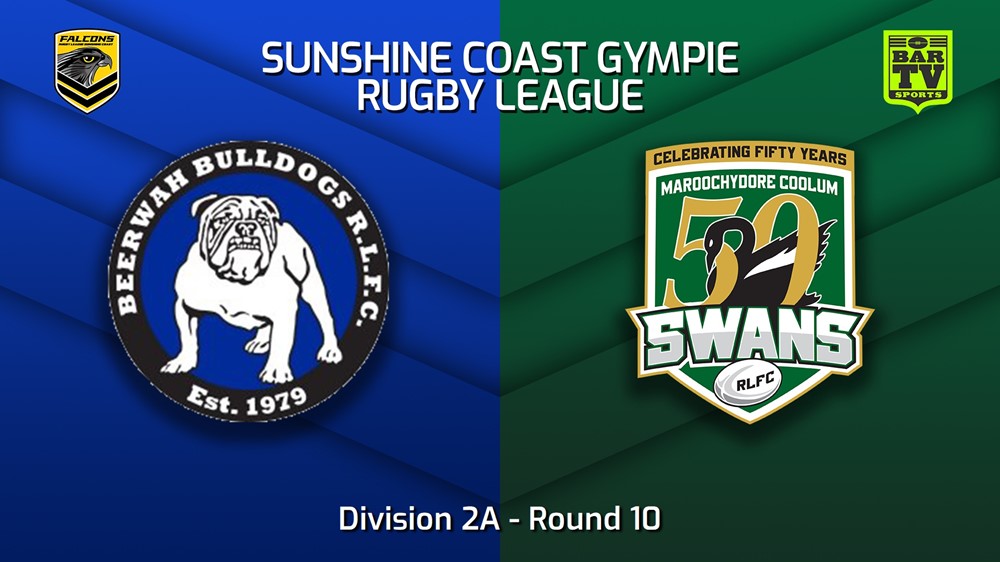 MINI GAME: Sunshine Coast RL Round 10 - Division 2A - Beerwah Bulldogs v Maroochydore Swans Slate Image