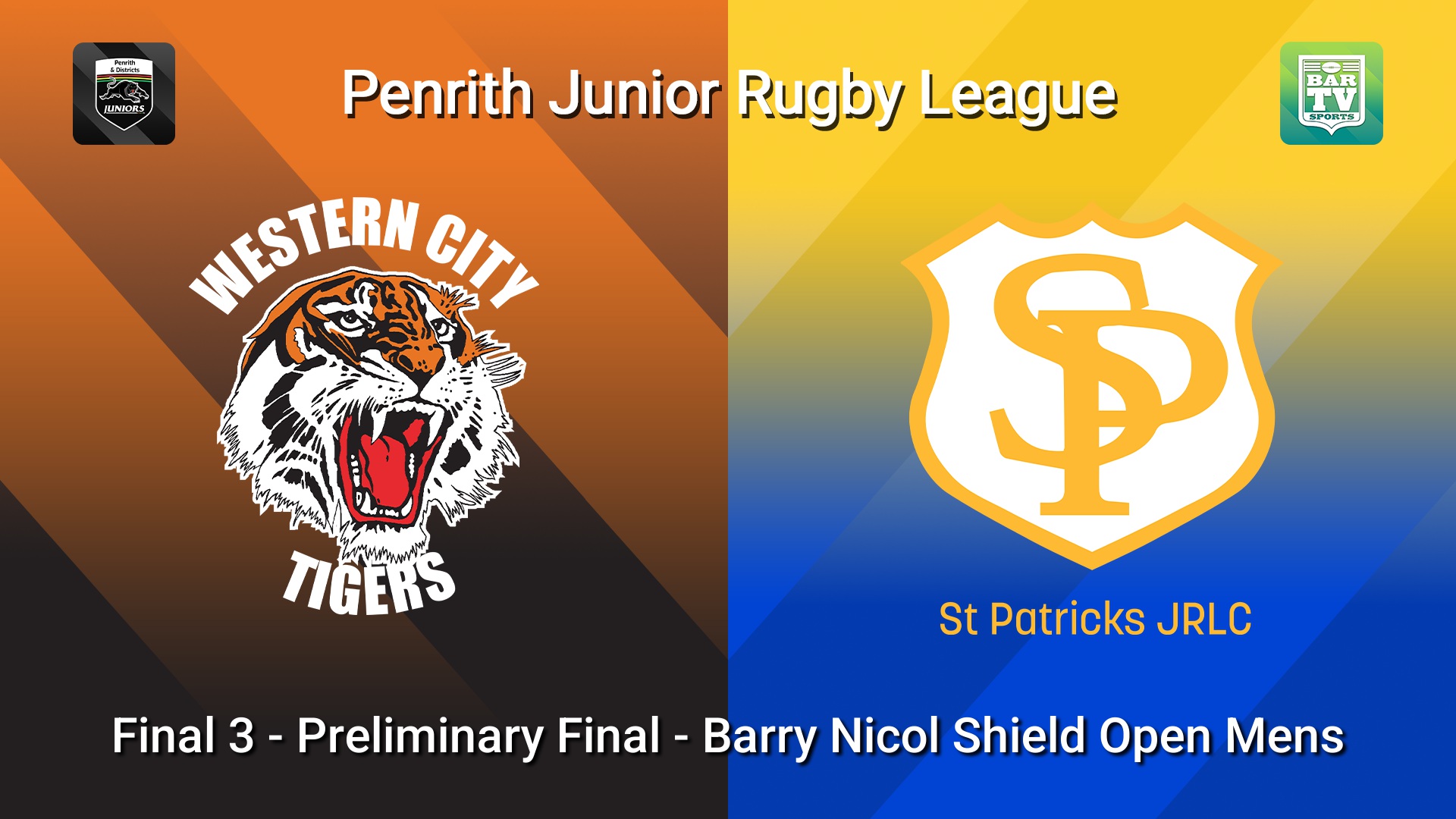 260906-video-Penrith & District Junior Rugby League Final 3 - Preliminary Final - Barry Nicol Shield Open Mens - Western City Tigers v St Patricks Slate Image