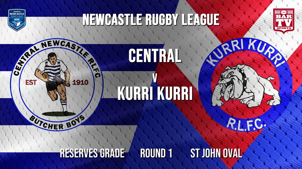 Newcastle Rugby League Round 1  - Reserves Grade - Central Newcastle v Kurri Kurri Bulldogs Slate Image
