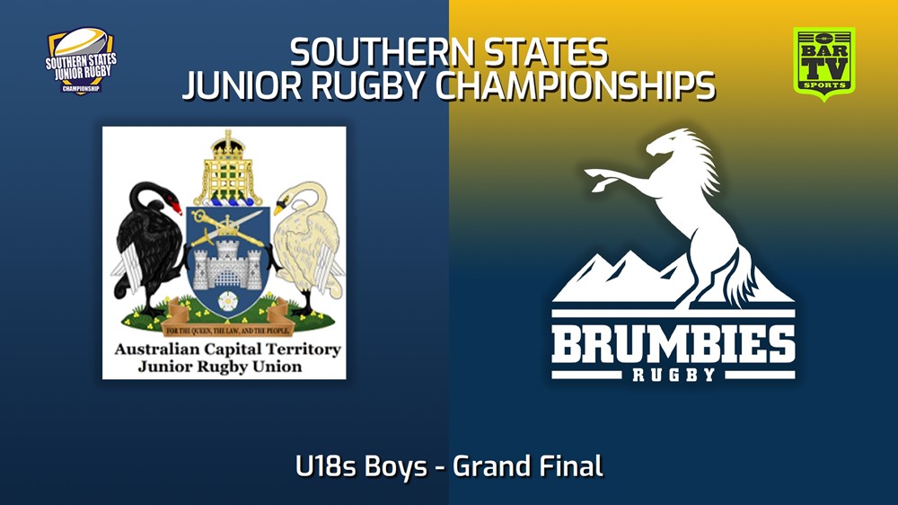 230714-Southern States Junior Rugby Championships Grand Final - U18s Boys - ACTJRU v Brumbies Country Minigame Slate Image