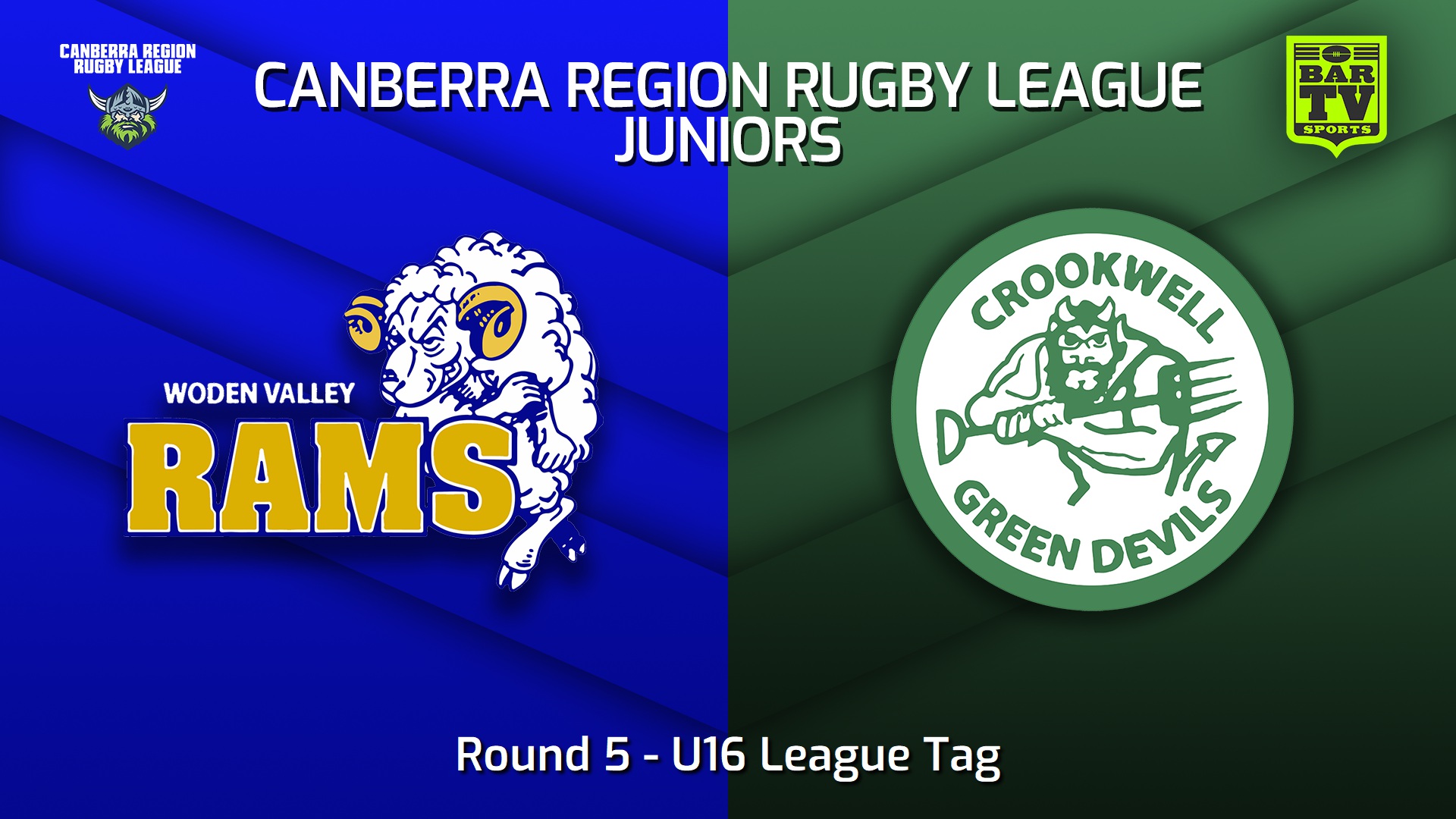 250530-video-Canberra Region Rugby League Juniors Round 5 - U16 League Tag - Woden Valley Rams Juniors v Crookwell Green Devils Juniors Slate Image