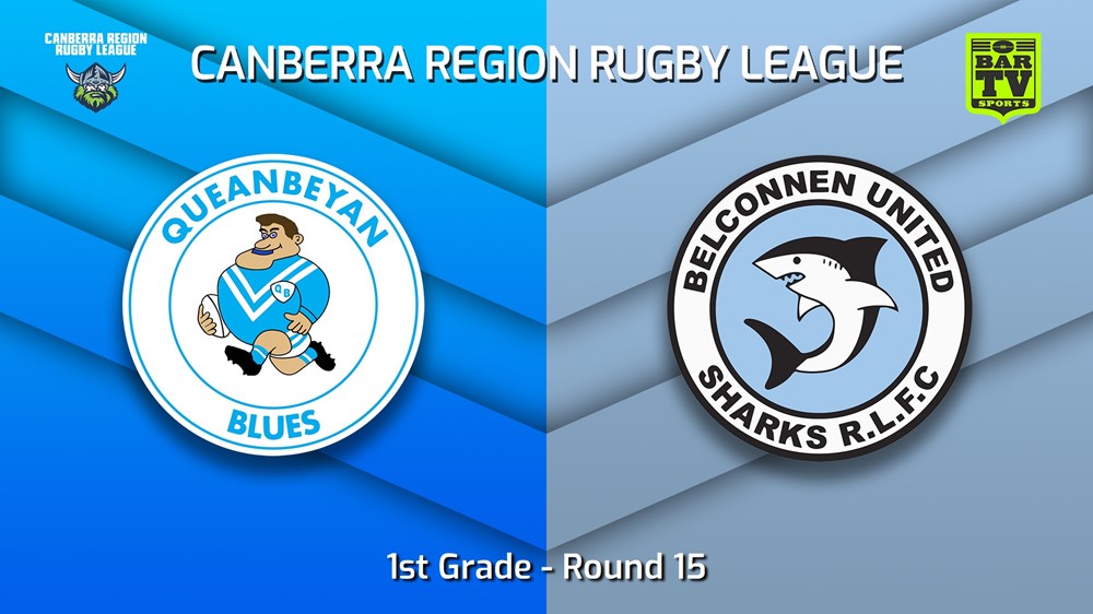 220730-Canberra Round 15 - 1st Grade - Queanbeyan Blues v Belconnen United Sharks Slate Image