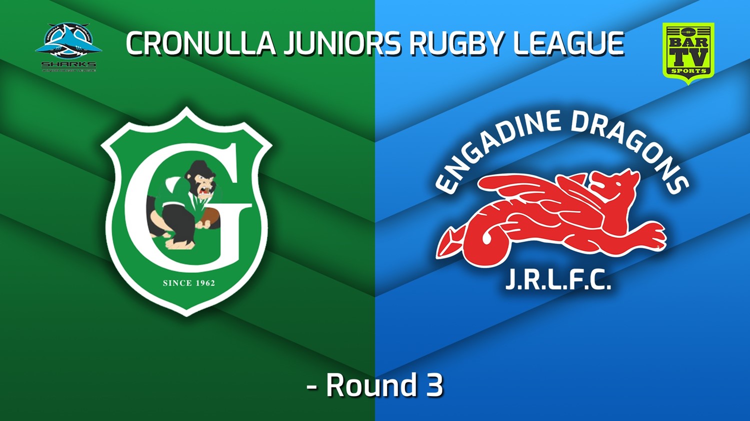 MINI GAME: Cronulla Juniors - U13 Gold Round 3 - Gymea Gorillas v Engadine Dragons Slate Image