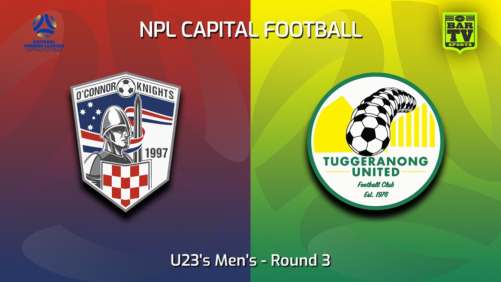 230422-Capital NPL U23 Round 3 - O'Connor Knights SC U23 v Tuggeranong United U23 Minigame Slate Image