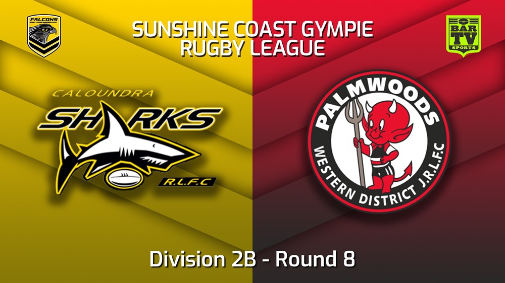 220612-Sunshine Coast RL Round 8 - Division 2B - Caloundra Sharks v Palmwoods Devils Slate Image
