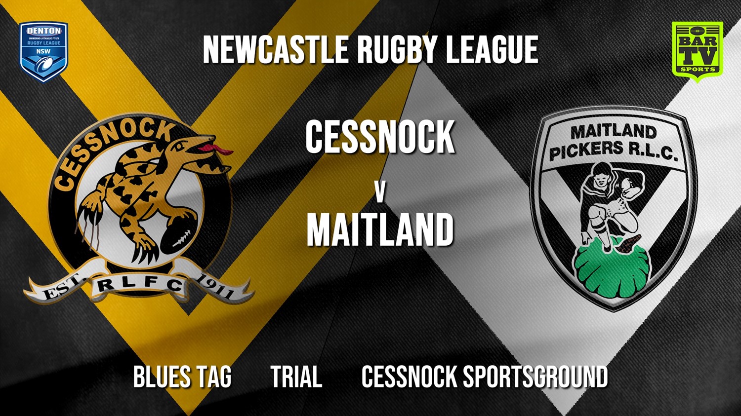 Newcastle Rugby League Trial - Blues Tag - Cessnock Goannas v Maitland Pickers Minigame Slate Image