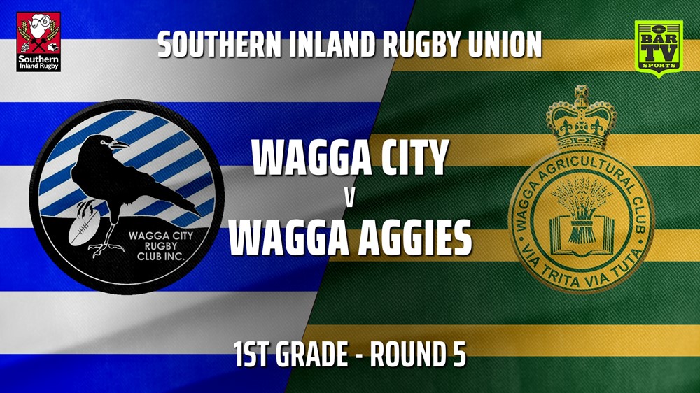 210508-Southern Inland Rugby Union Round 5 - 1st Grade - Wagga City v Wagga Agricultural College Slate Image