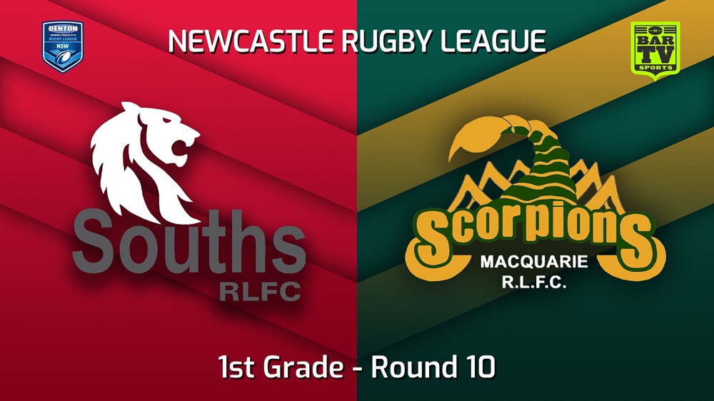 MINI GAME: Newcastle Round 10 - 1st Grade - South Newcastle Lions v Macquarie Scorpions Slate Image