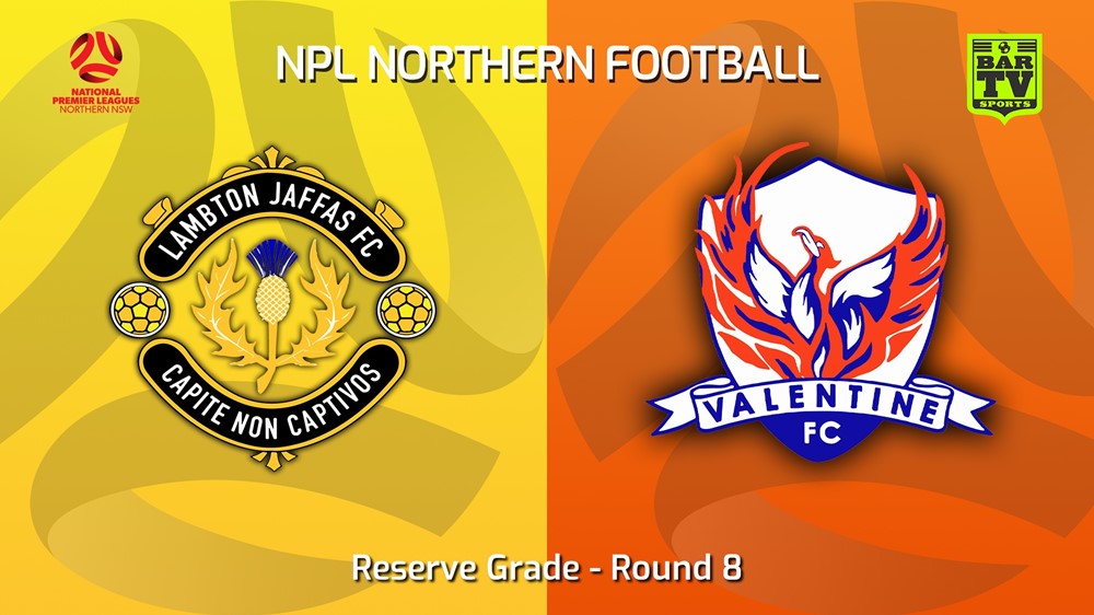 230422-NNSW NPLM Res Round 8 - Lambton Jaffas FC Res v Valentine Phoenix FC Res Slate Image