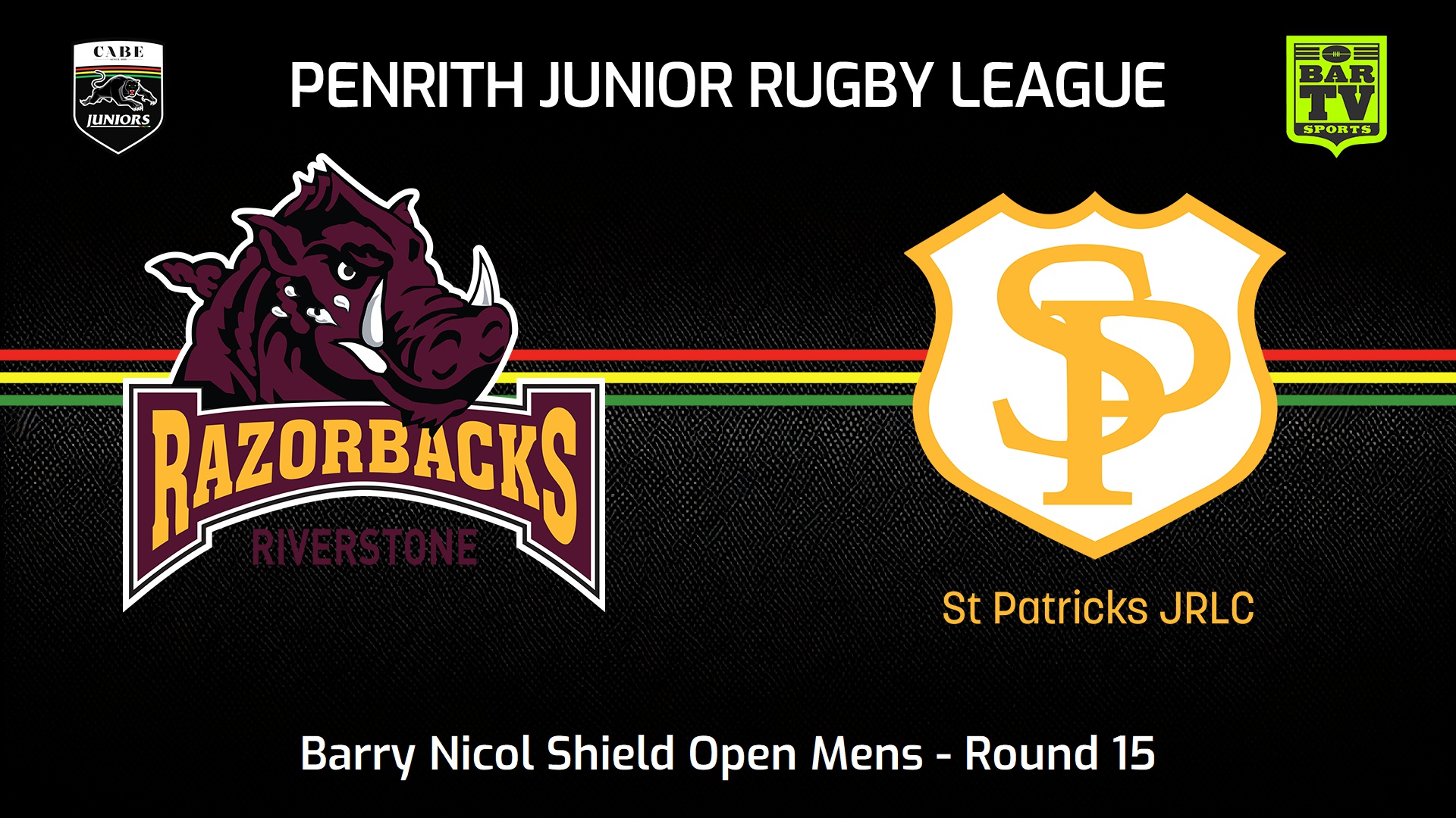 240803-video-Penrith & District Junior Rugby League Round 15 - Barry Nicol Shield Open Mens - Riverstone Razorbacks v St Patricks Slate Image