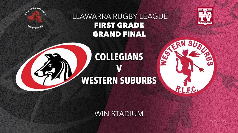 Illawarra Rugby League  Grand Final - 1st Grade - Collegians RLFC v Western Suburbs RLFC Slate Image