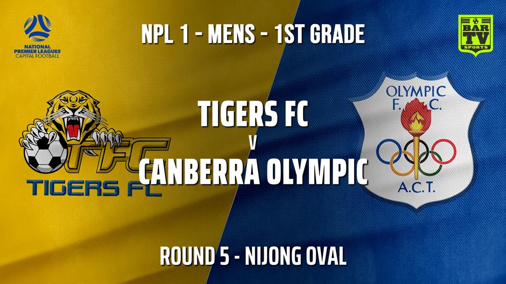 210509-NPL - CAPITAL Round 5 - Tigers FC v Canberra Olympic FC Slate Image