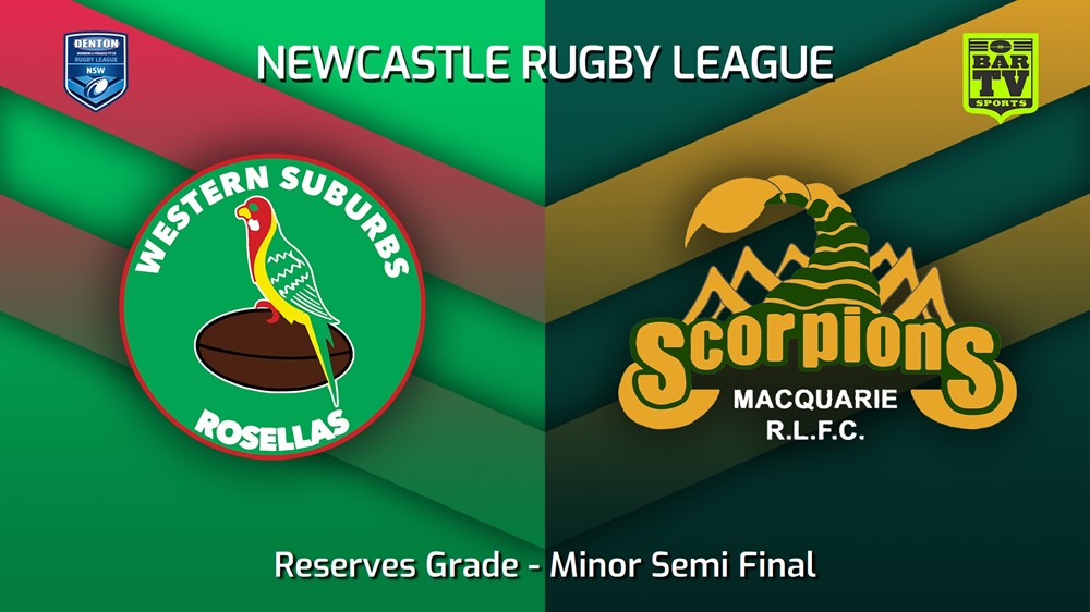 220828-Newcastle Minor Semi Final - Reserves Grade - Western Suburbs Rosellas v Macquarie Scorpions Slate Image