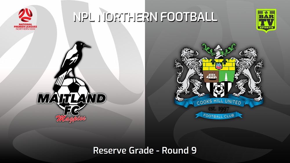 230429-NNSW NPLM Res Round 9 - Maitland FC Res v Cooks Hill United FC (Res) Slate Image