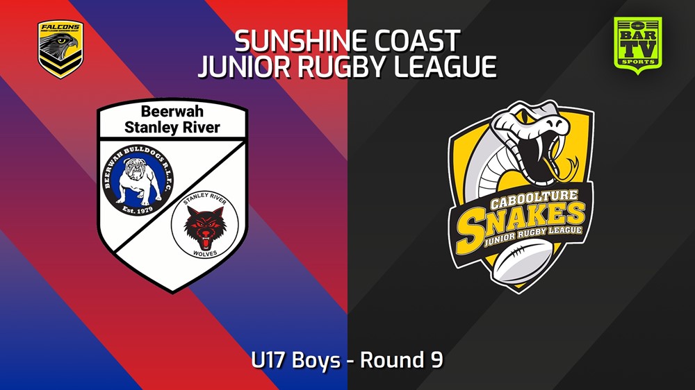 240601-video-Sunshine Coast Junior Rugby League Round 9 - U17 Boys - Beerwah/Stanley River JRL v Caboolture Snakes JRL Minigame Slate Image