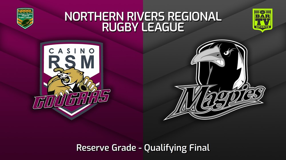 220813-Northern Rivers Qualifying Final - Reserve Grade - Casino RSM Cougars v Lower Clarence Magpies Slate Image