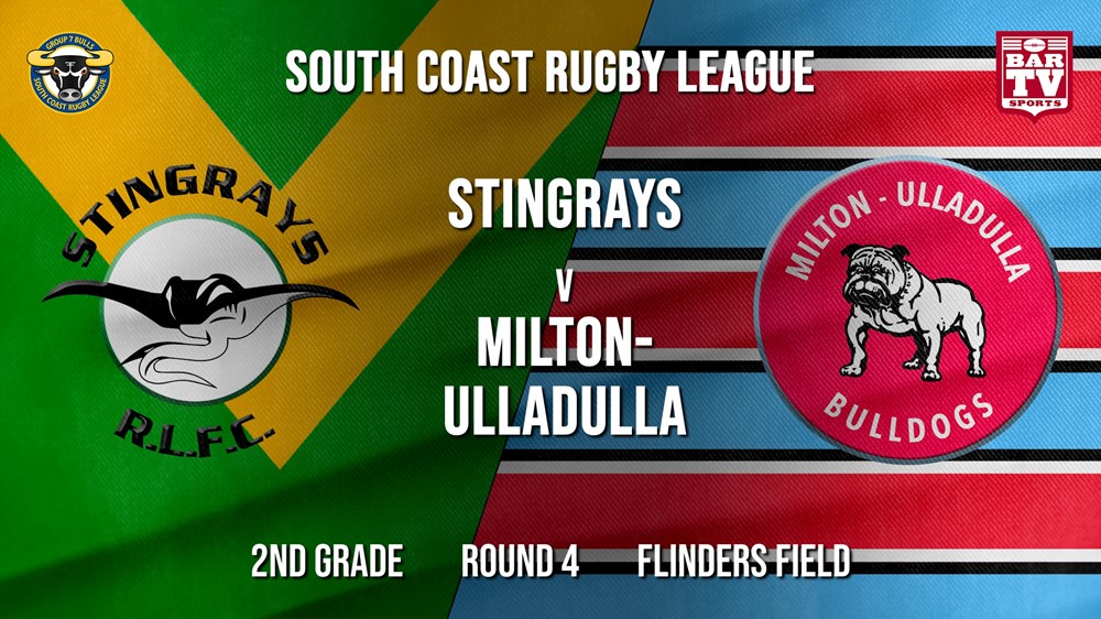 Group 7 RL Round 4 - 2nd Grade - Stingrays of Shellharbour v Milton-Ulladulla Bulldogs Slate Image