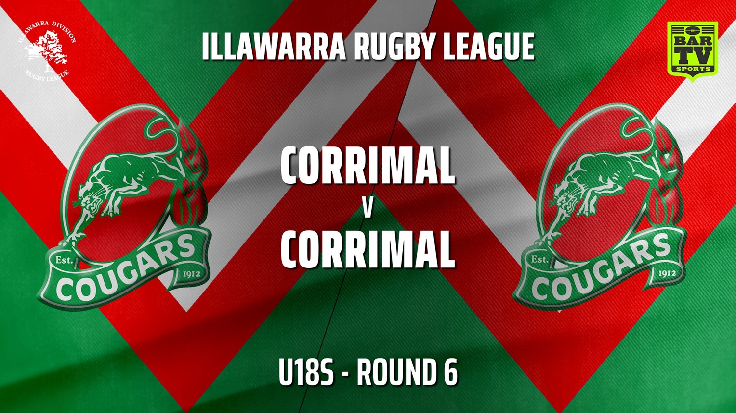 210522-IRL Round 6 - U18s -Corrimal Cougars (Red) v Corrimal Cougars (Green) Slate Image