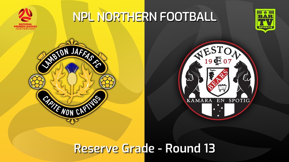 220604-NNSW NPLM Res Round 13 - Lambton Jaffas FC Res v Weston Workers FC Res Slate Image
