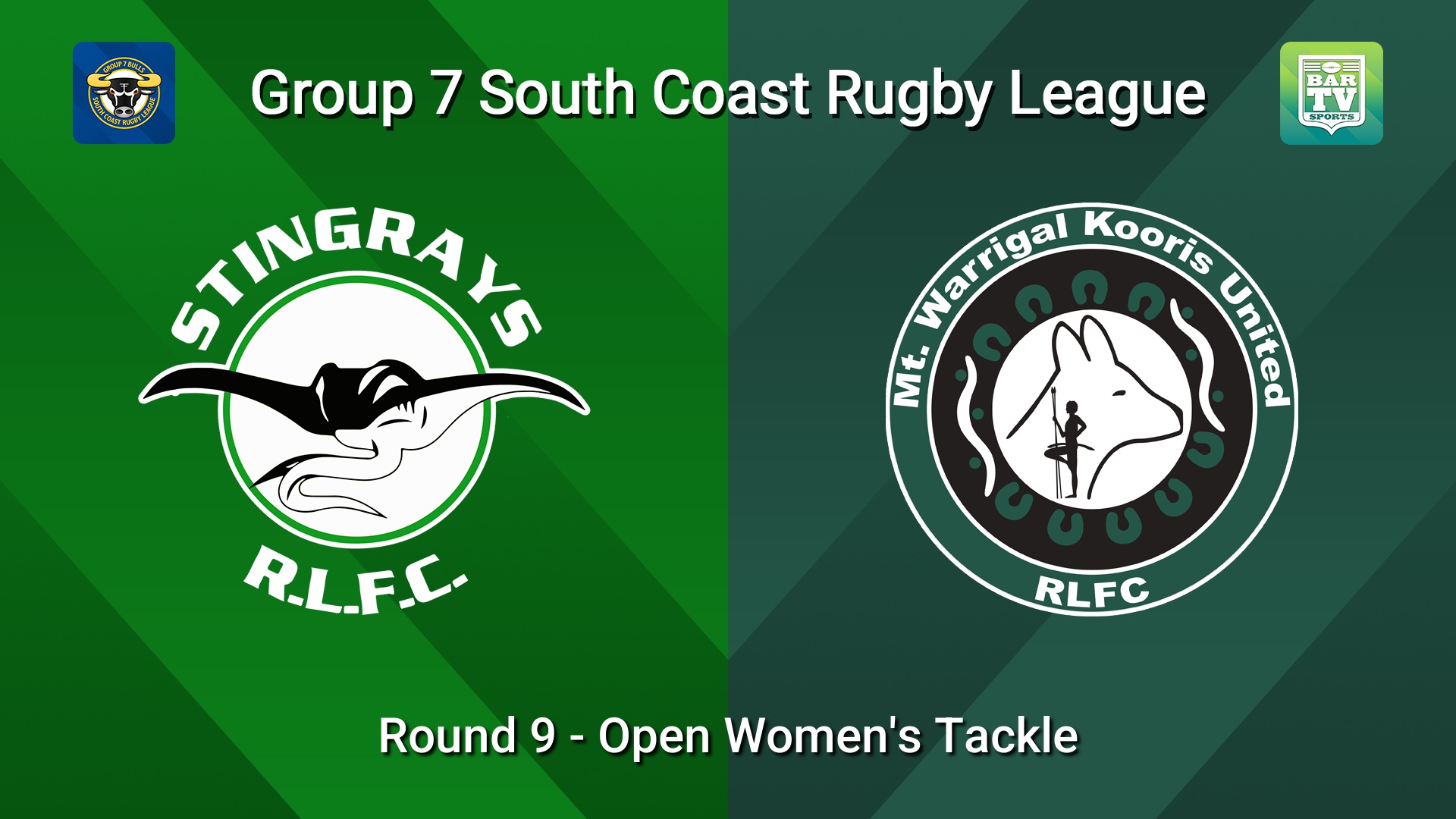 260719-video-South Coast Round 9 - Open Women's Tackle - Stingrays of Shellharbour v Mt Warrigal Kooris Slate Image