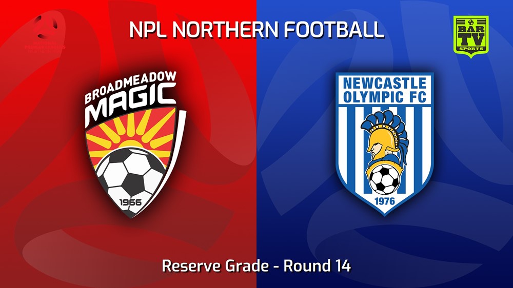230604-NNSW NPLM Res Round 14 - Broadmeadow Magic Res v Newcastle Olympic Res Minigame Slate Image