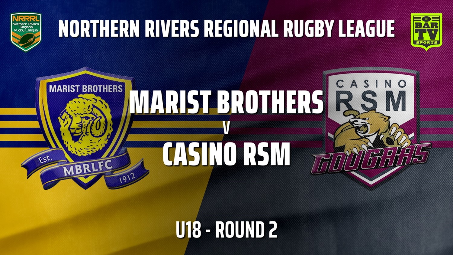 210508-NRRRL Round 2 - U18 - Lismore Marist Brothers Rams v Casino RSM Cougars Slate Image