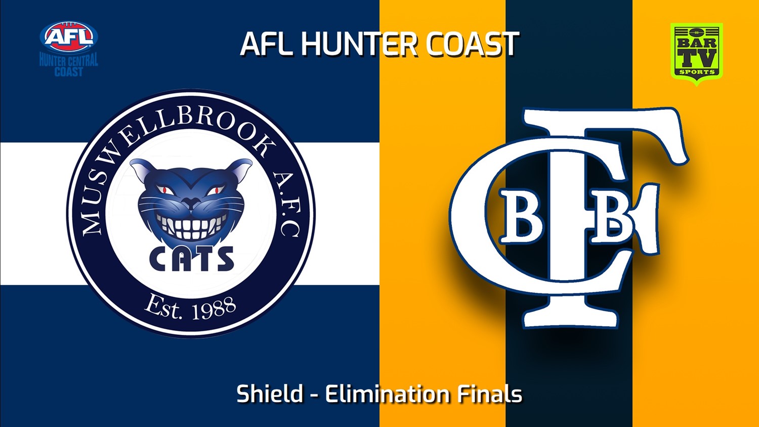 230826-AFL Hunter Central Coast Elimination Finals - Shield - Muswellbrook Cats v Bateau Bay Minigame Slate Image