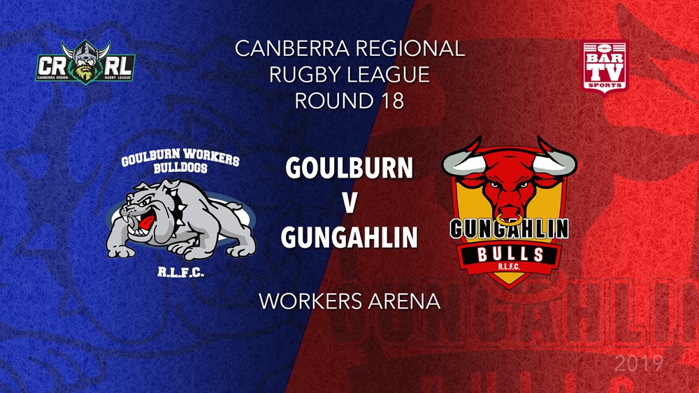 CRRL Round 18 - 1st Grade - Goulburn Workers Bulldogs v Gungahlin Bulls Slate Image