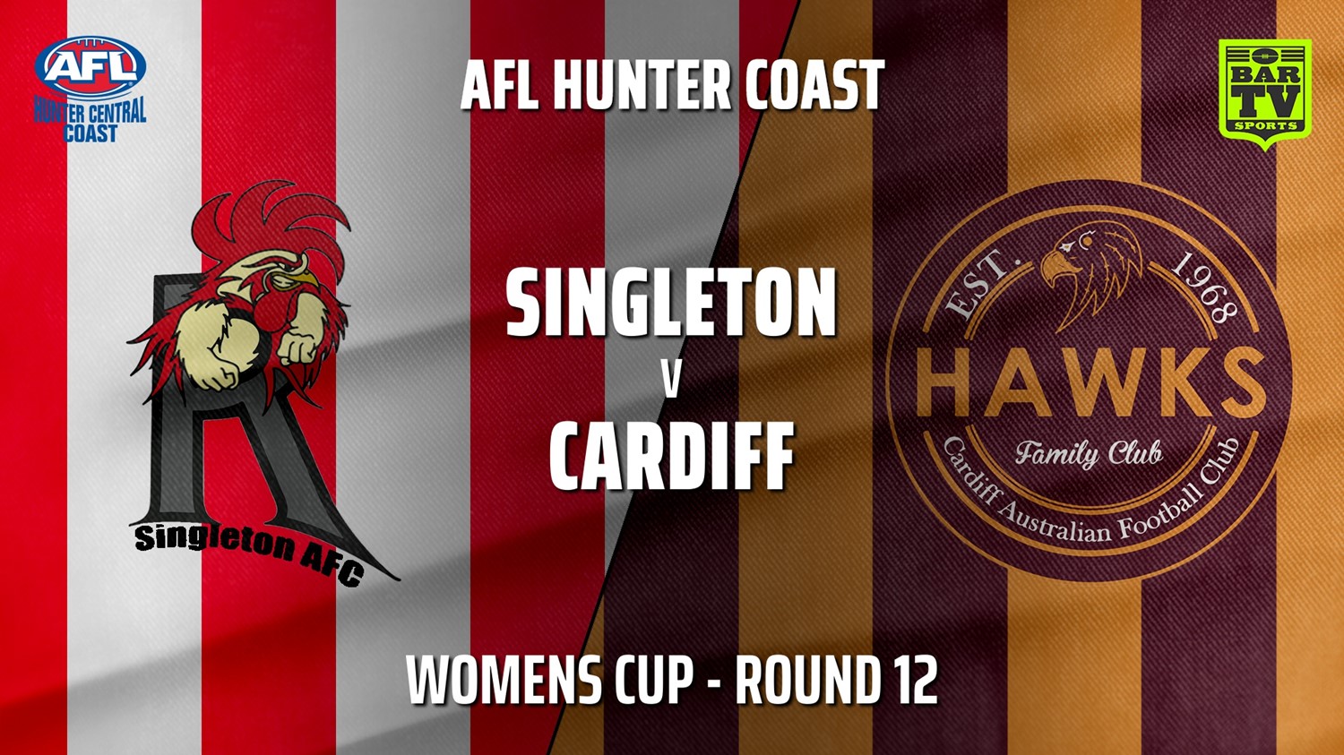 MINI GAME: AFL Hunter Central Coast Round 12 - Womens Cup - Singleton Roosters v Cardiff Hawks Slate Image